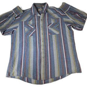 Vintage Road Runner Western Shirt XL Pearl Snap Shirt USA Cowboy Yellowstone